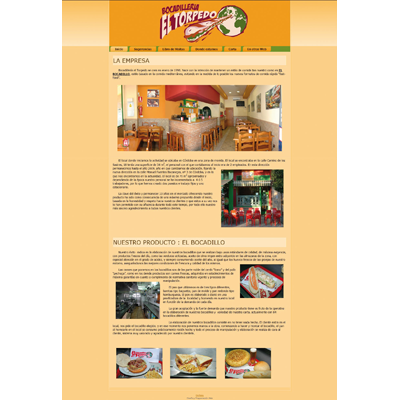  Website Bocadilleria The Torpedo. Snack Bar artisans dedicated to selling hot snacks.